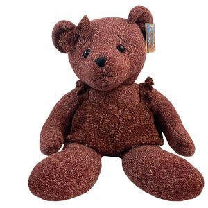 Teddy Times by  Isaiah Silk Wool Acrylic Blend 20" Teddy Bear Bow Dress Tags